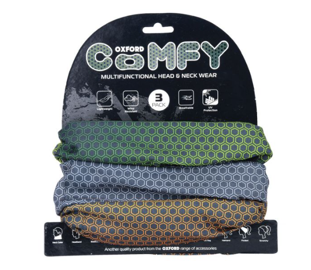 Eșarfă multifuncțională OXFORD NACREOUS COMFY 3 buc gri/verde/maro