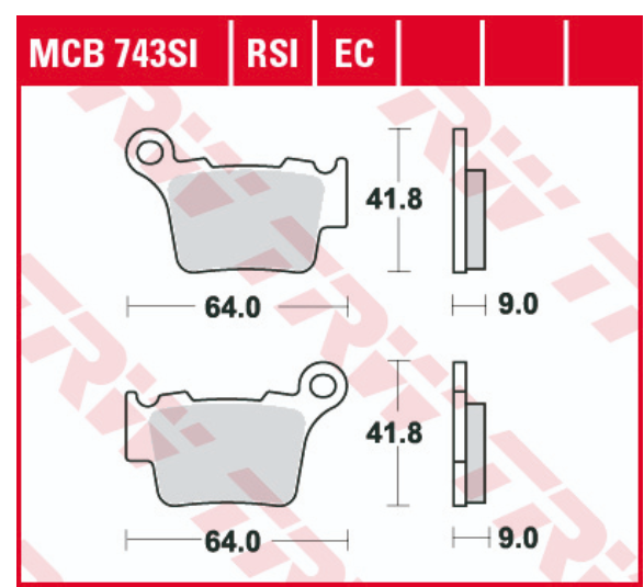 Set plăcuțe frână spate off-road TRW MCB743RSI