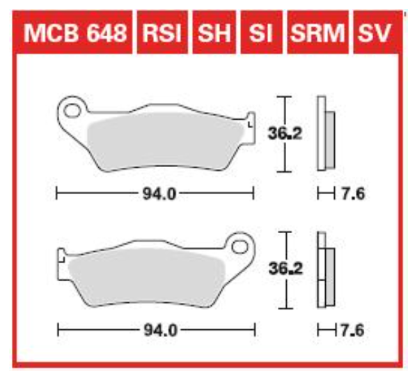 Set plăcuțe frână față/spate scooter TRW MCB648SRM