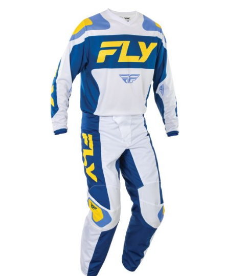 Pantaloni moto enduro/cross FLY RACING F-16 albastru/alb/galben