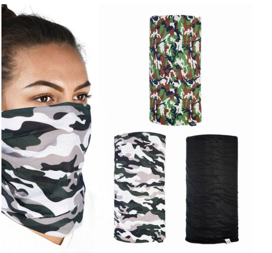 Eșarfă multifuncțională OXFORD CAMO COMFY 3 buc negru/gri/verde