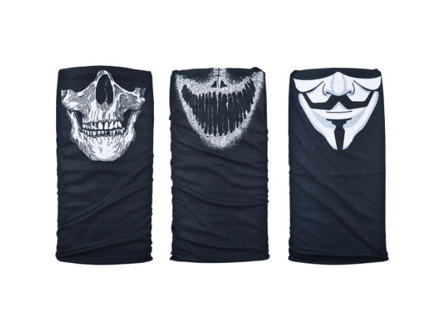 Eșarfă multifuncțională OXFORD MASKS COMFY 3 buc alb/negru